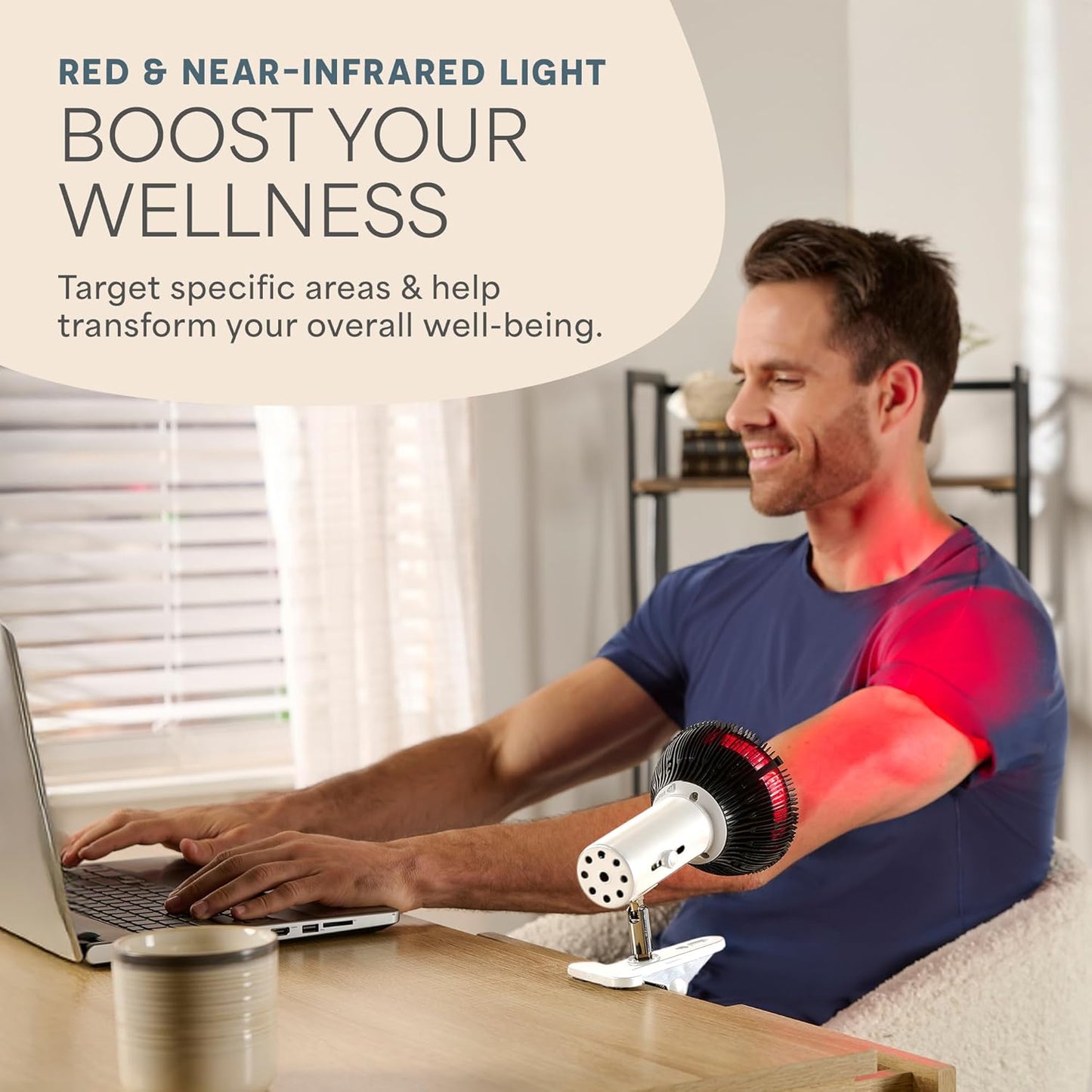 Infraglow NIR & Red Light Therapy Lamp - Infrared Red Light Therapy Bulb with 18 Leds & Clip-On Lamp - At-Home Red Light Therapy for Body, Chronic Pain Relief, Skin Wellness, & Recovery