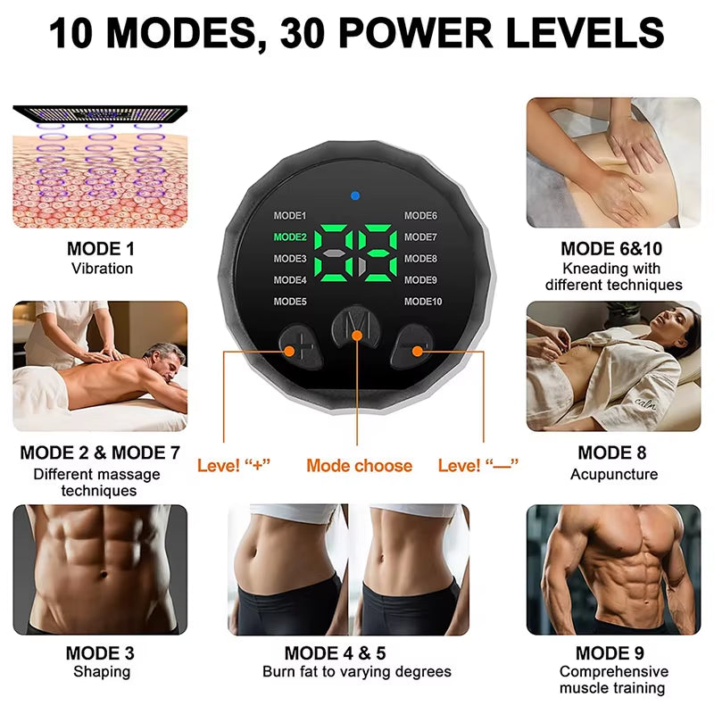 Ab Toning Belt Muscle Toner EMS Electronic Muscle Stimulator Fitness Training Equipment Abdomen Arm Body Shaping USB Rechargeble