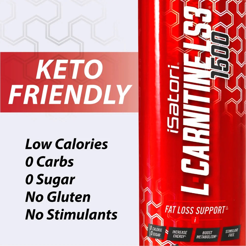L-Carnitine LS3 Concentrated Liquid Metabolic Enhancer and Energy Booster - Health and Fitness - Keto Friendly - Stimulant Free - Pink Lemonade 1500Mg (32 Servings)