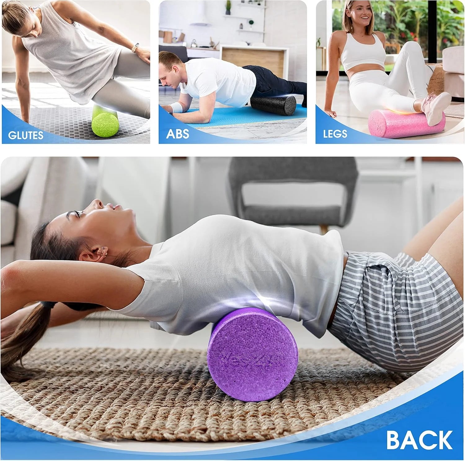 36Inch Exercise Foam Roller EPP Blue