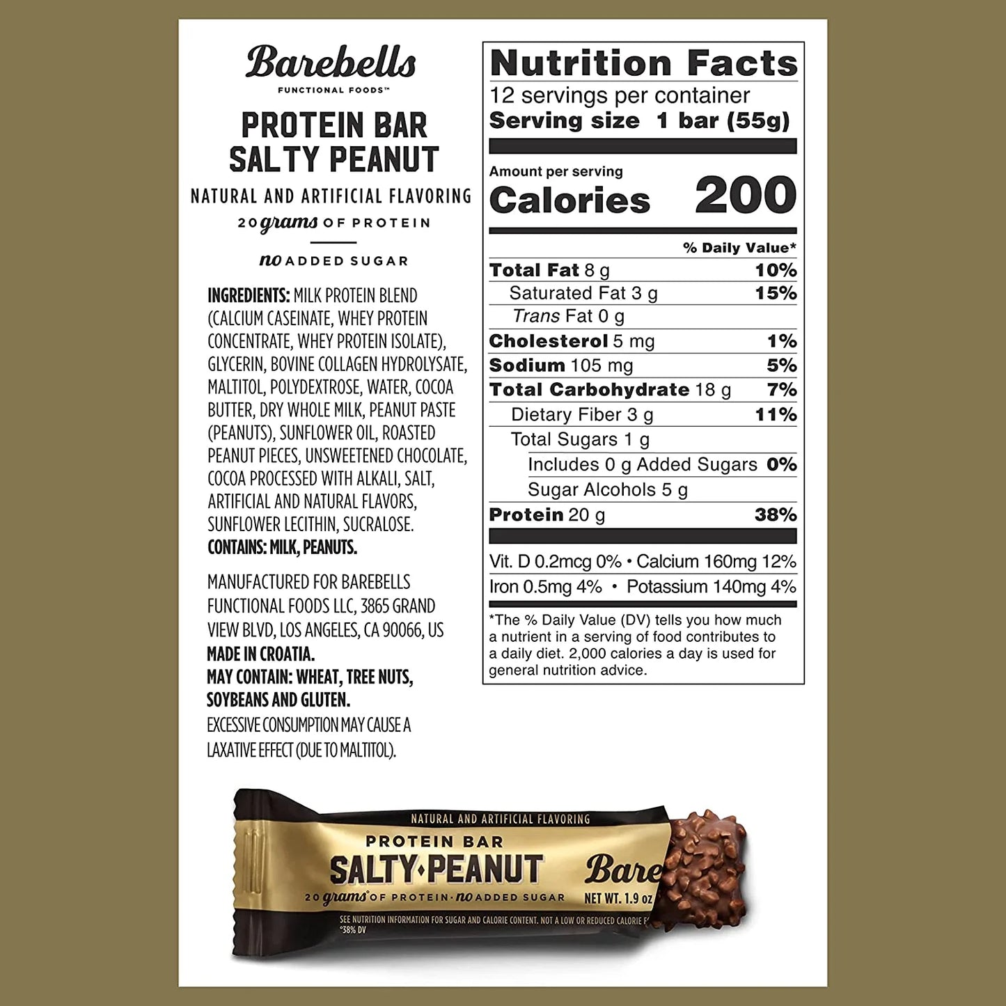 Protein Bars with 20G High Protein, 1.9Oz Bars, Salty Peanut - 24 Count