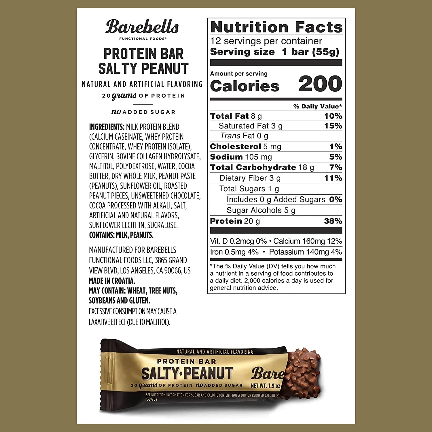 Protein Bars with 20G High Protein, 1.9Oz Bars, Salty Peanut - 24 Count