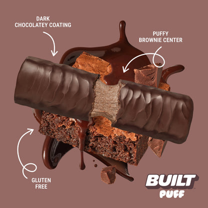 Puff Protein Snack Bars, 17G Protein, Brownie Batter, Gluten Free - 12 Pack