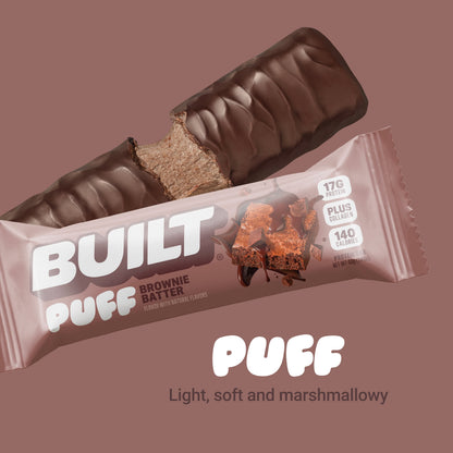 Puff Protein Snack Bars, 17G Protein, Brownie Batter, Gluten Free - 12 Pack