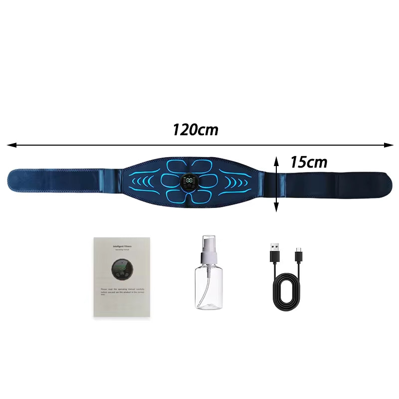 Ab Toning Belt Muscle Toner EMS Electronic Muscle Stimulator Fitness Training Equipment Abdomen Arm Body Shaping USB Rechargeble