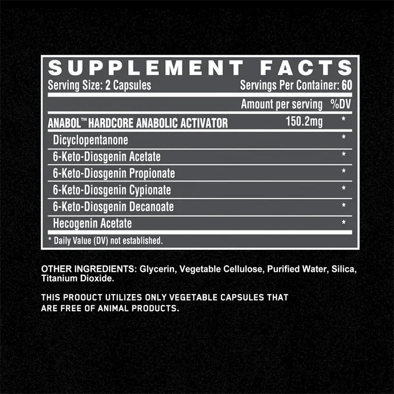 Anabol Hardcore Supplement - Helps Build Lean, Firm, High-Quality Muscle,Promoting Muscle Growth,Recovery & Strength Enhancement