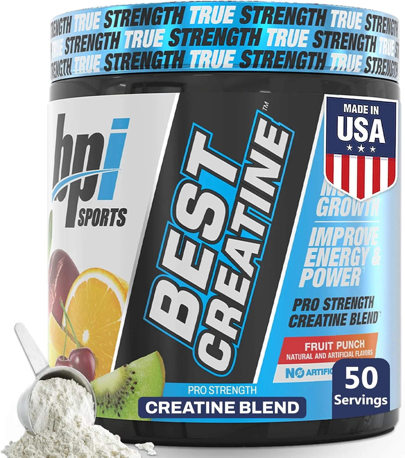 Best Creatine – Creatine Monohydrate, Himalayan Salt – Strength, Pump, Endurance, Muscle Growth, Muscle Definition – No Bloat – Fruit Punch – 50 Servings – 10.58 Oz.