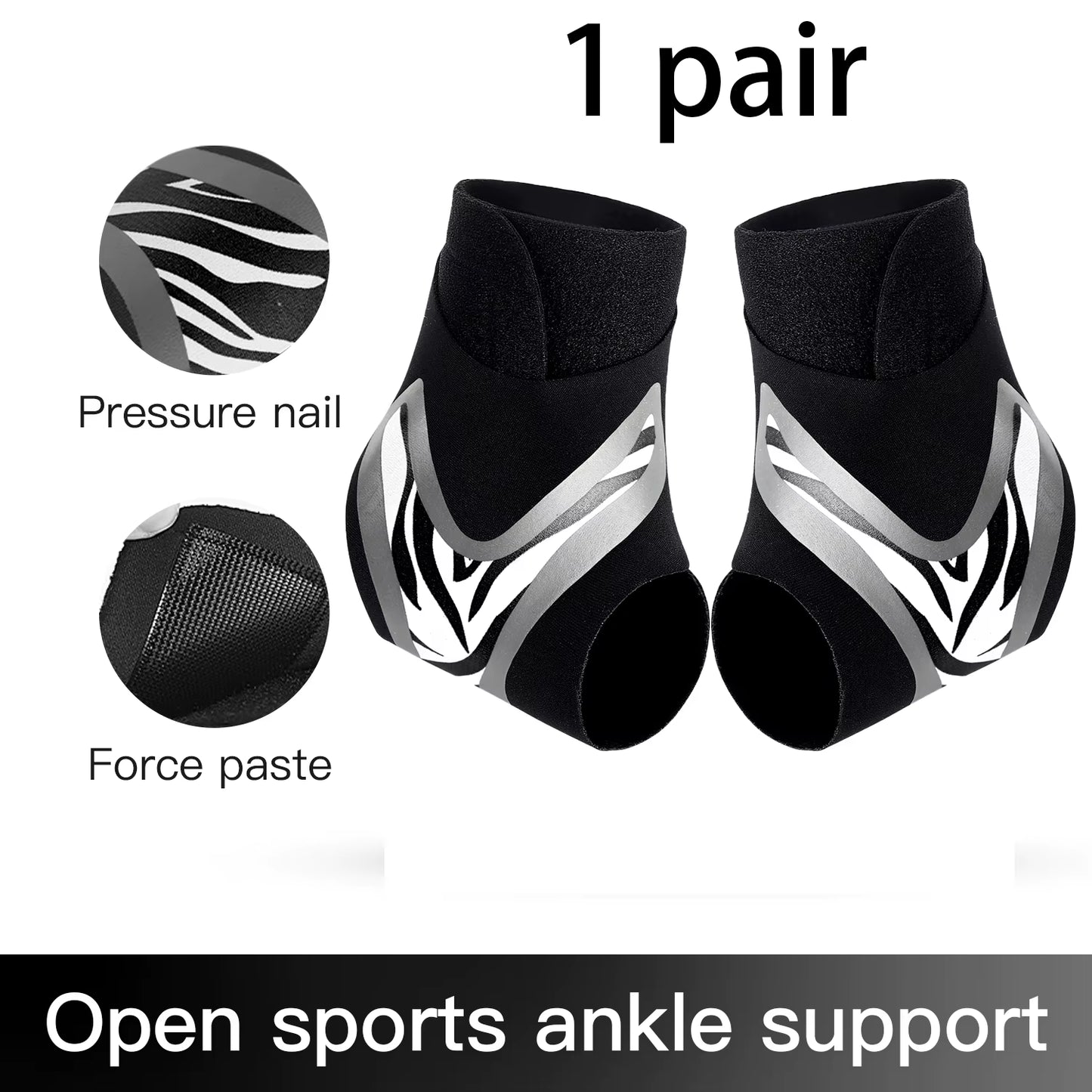2PC Adjustable Ankle Support Pad Ankle Sleeve Pressure Anti-Spinning Elastic Breathable Support Fitness Sports Safety Prevention